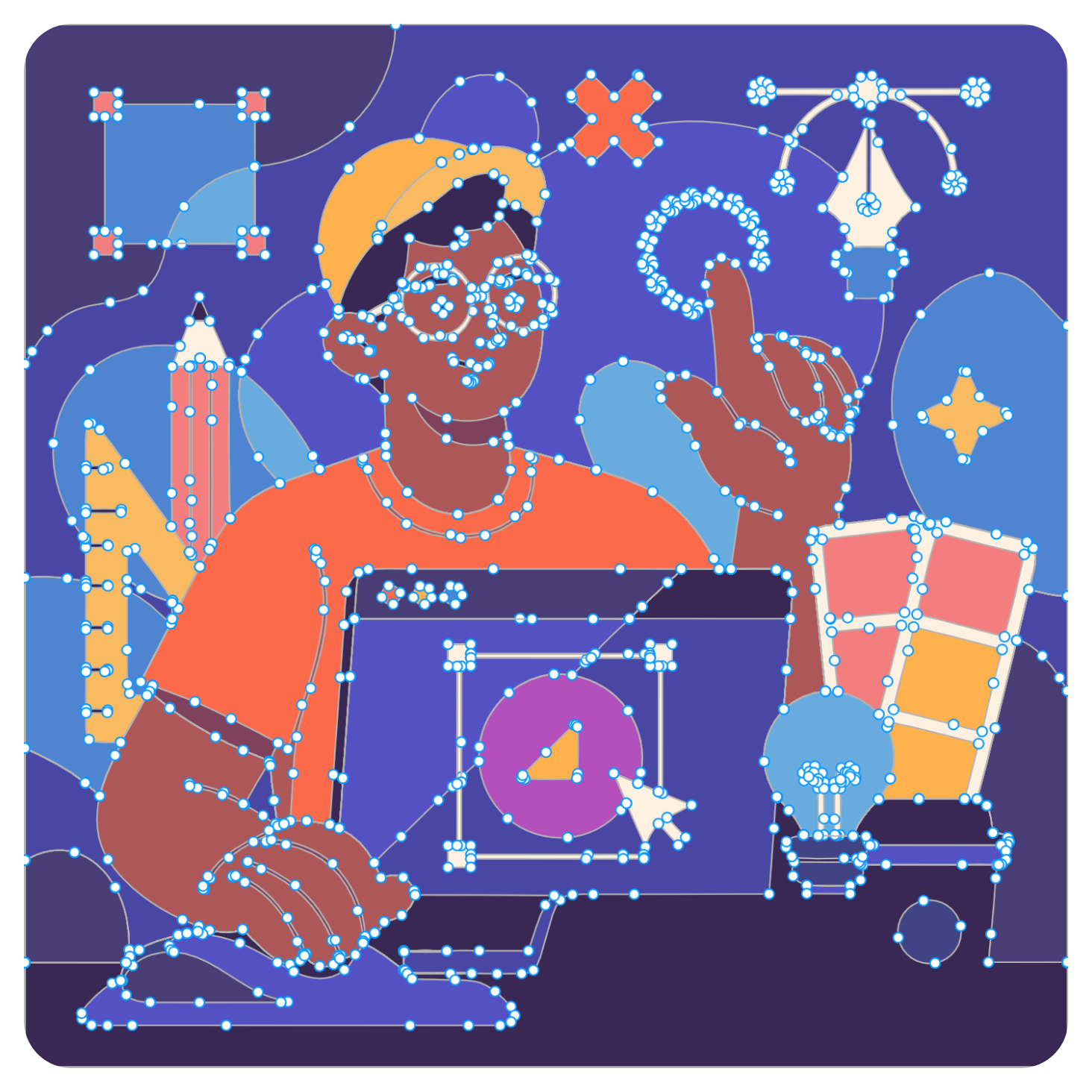 Vectorized SVG illustration with editable anchor points